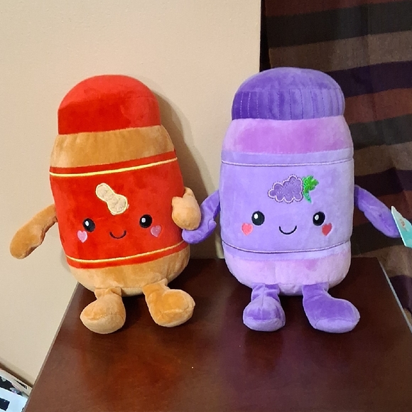 Adorable Peanut Butter and Jelly Plush Set. NWT. - Picture 1 of 14